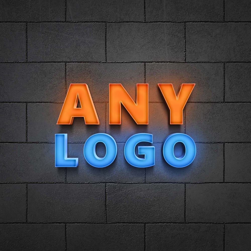 Free 3D Led Wall Logo Mockup PSD