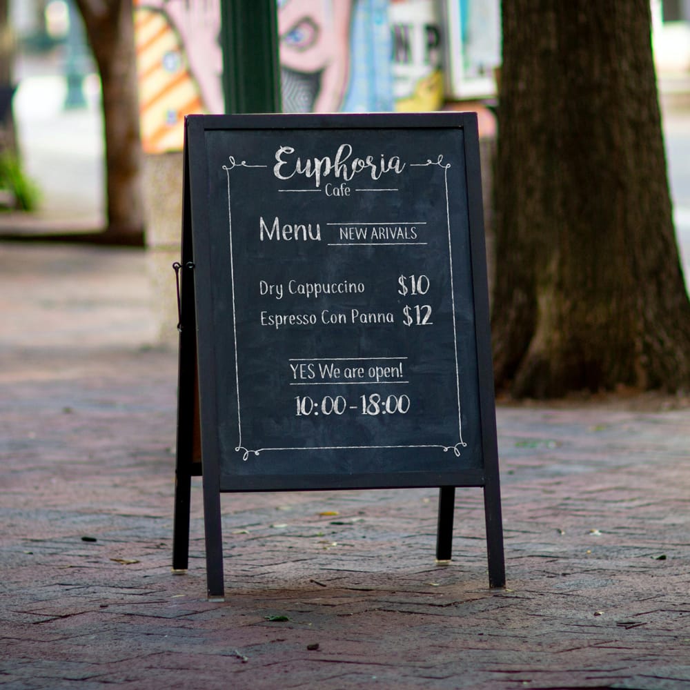 Free A-Frame Sign Display Stand Mockup PSD