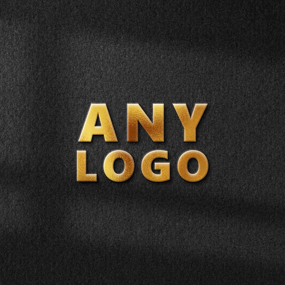 Free Black Paper Golden Foil Logo Mockup PSD