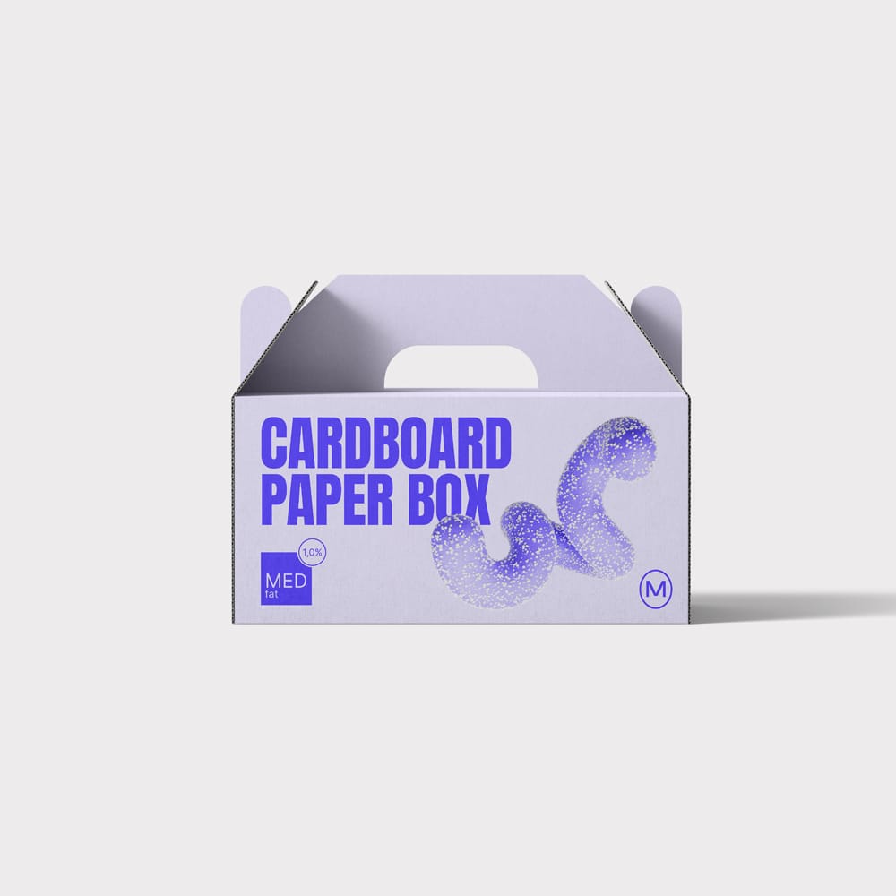 Free Cardboard Paper Box Mockup PSD