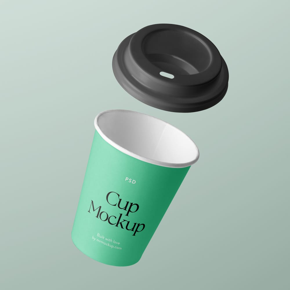 Free Coffee Cup With Lid Mockup PSD