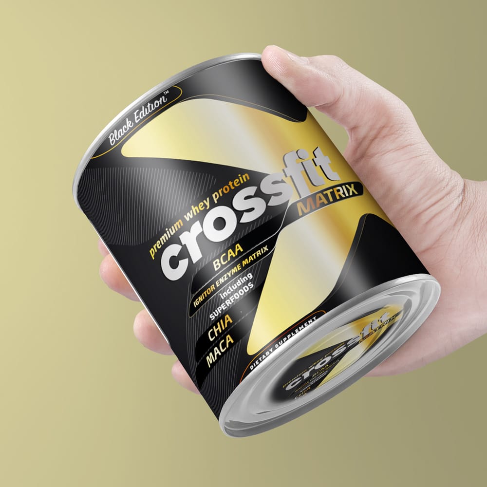 Free Cross Fit Powder Can Mockup PSD