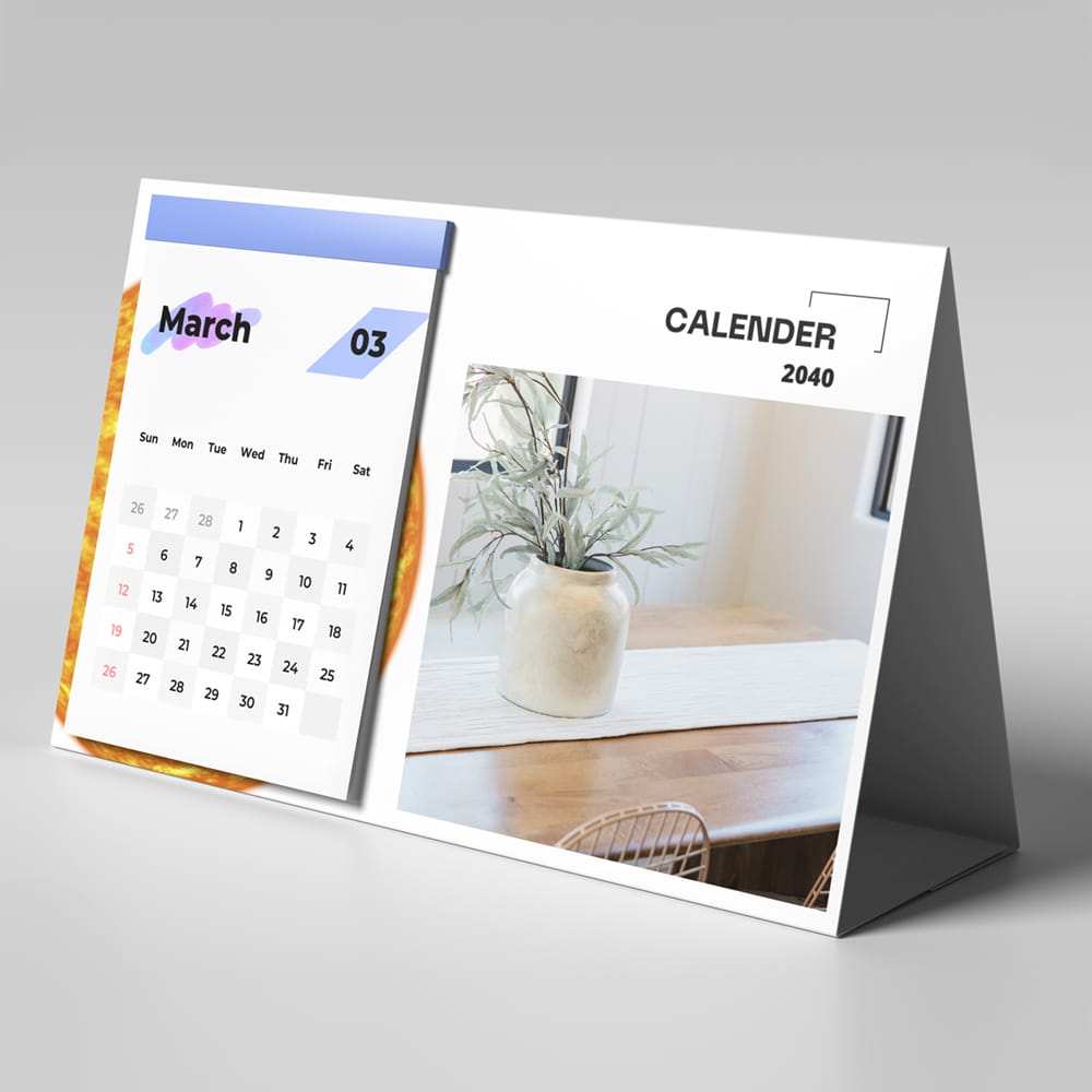 Free Desk Calendar Mockup Design PSD