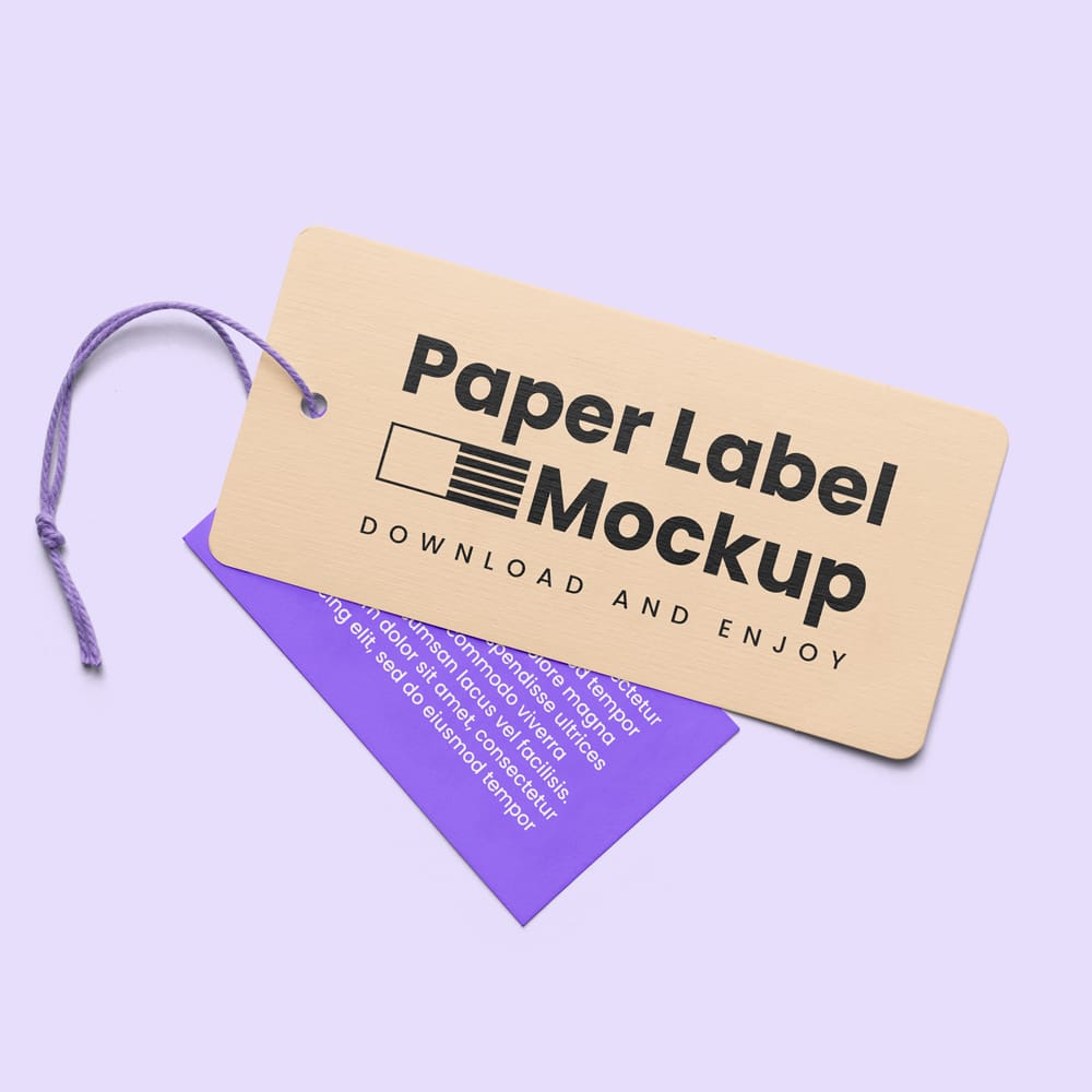 Free Double Apparel Label Mockup PSD