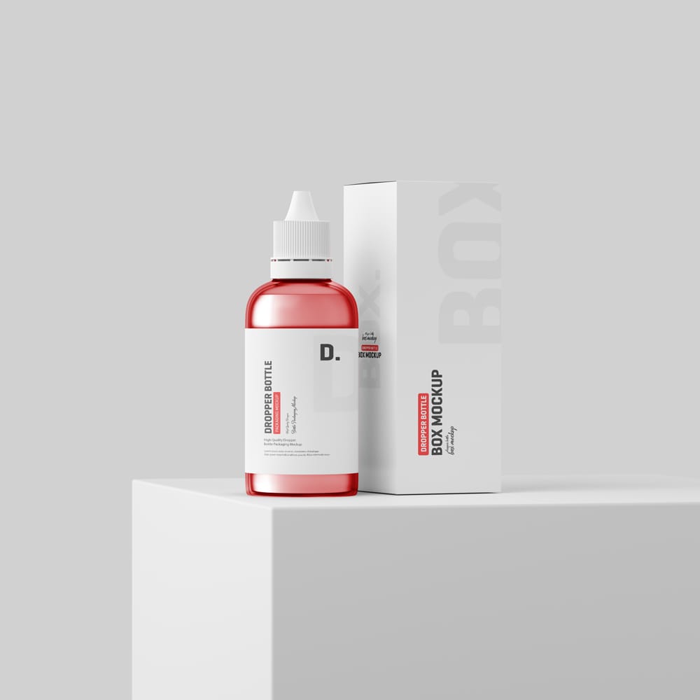 Free Dropper Bottle Packaging Mockup Set PSD