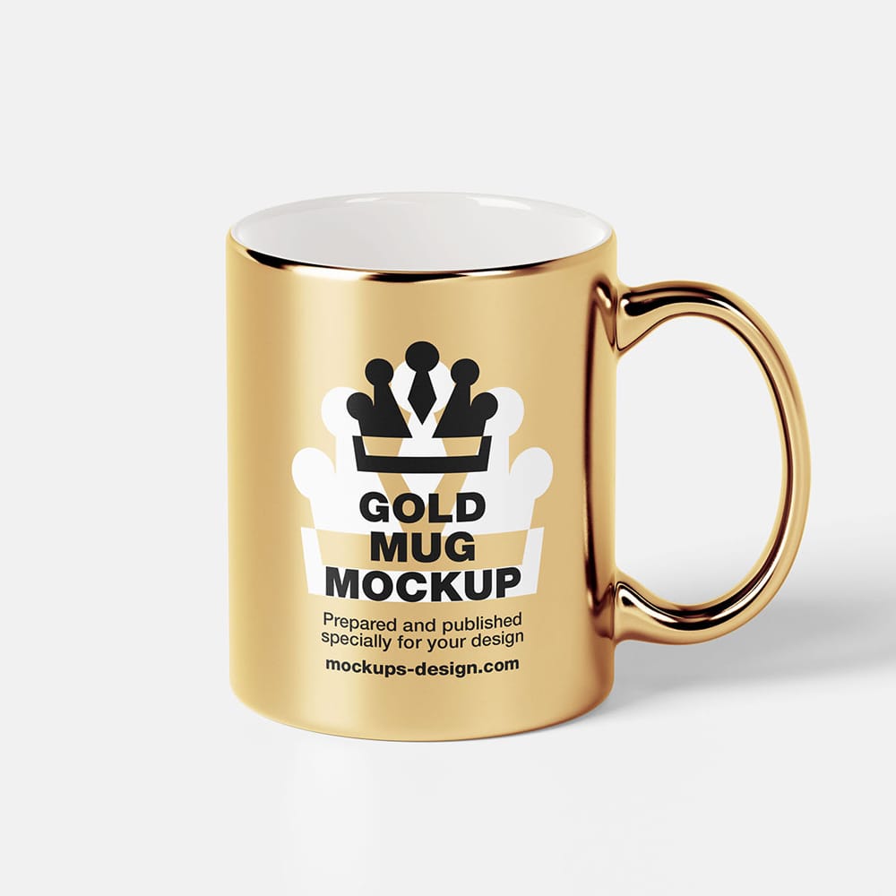 Free Gold Mug Mockup PSD