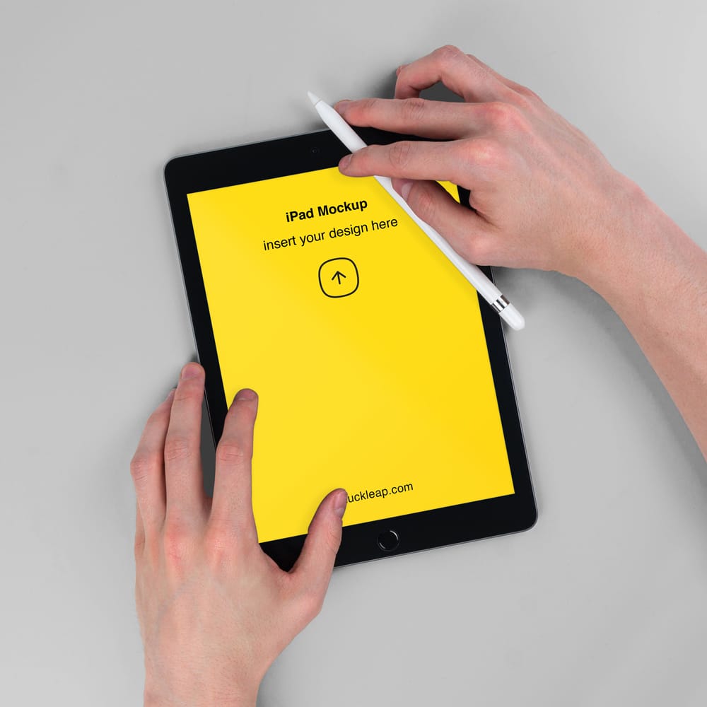 Free Hands on iPad Mockup PSD