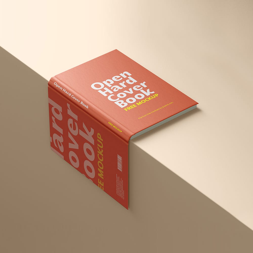 Free Open Hardcover Book Mockup PSD