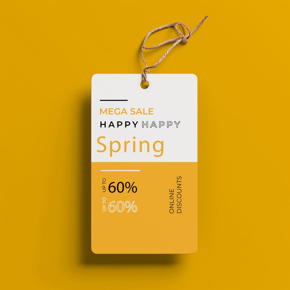 Free Paper Tag Mockup Template PSD