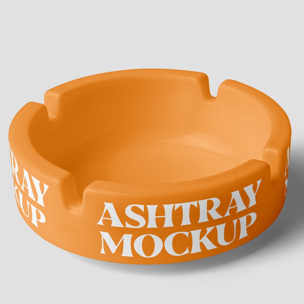 Free Perspective Ashtray Mockup PSD