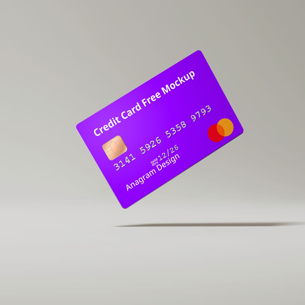 Free Photorealistic Credit Card Mockup PSD