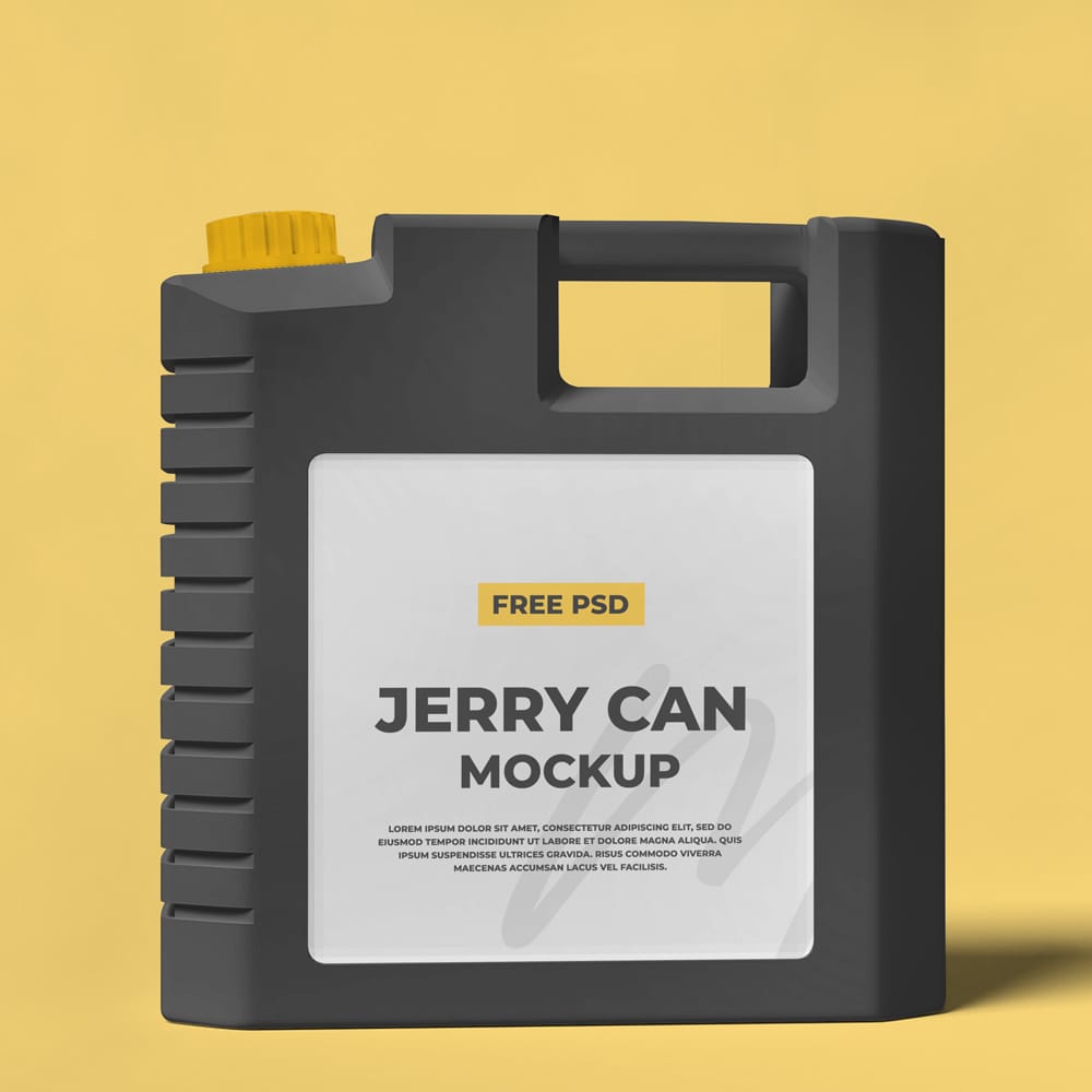 Free Plastic Jerry Can Mockup Template PSD