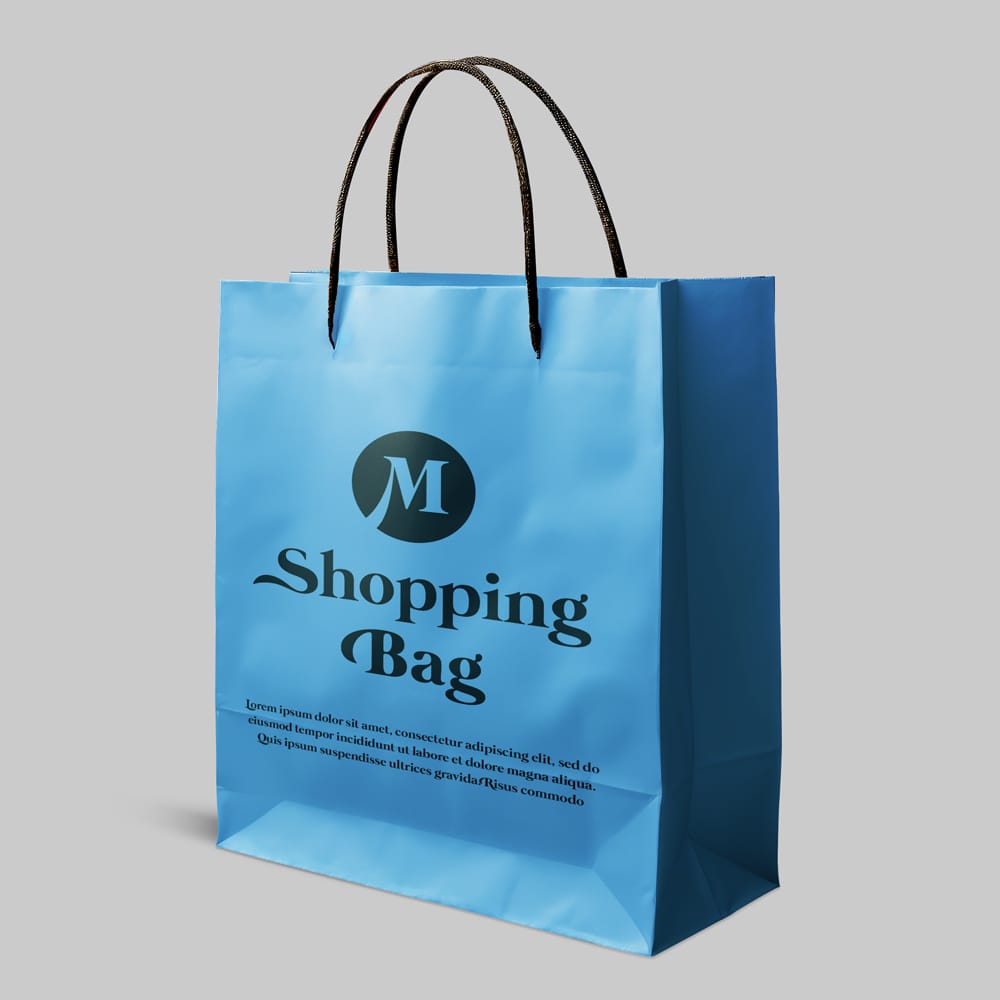 Free Realistic Shopping Bag Mockup Design PSD