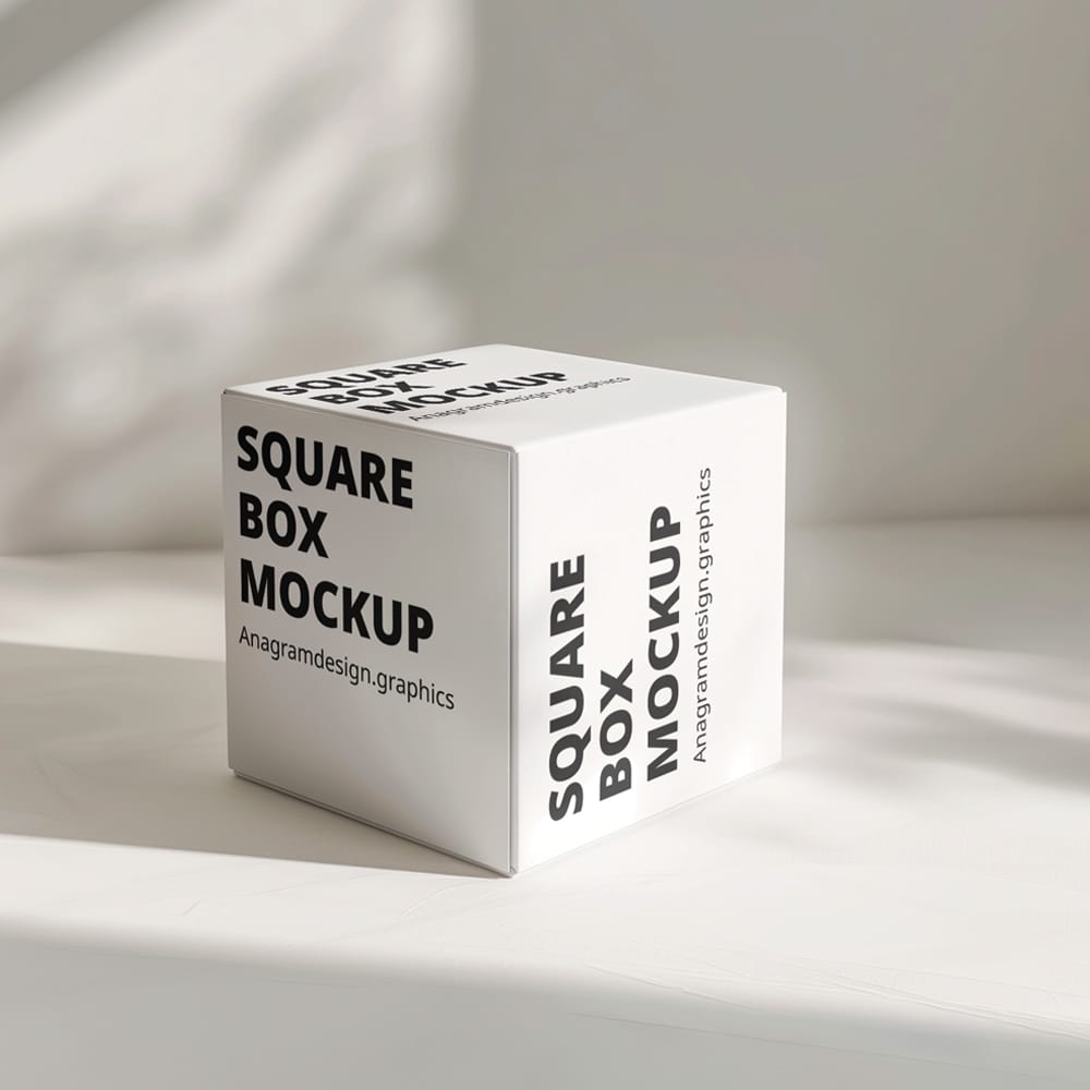 Free Realistic Square Box Mockup PSD