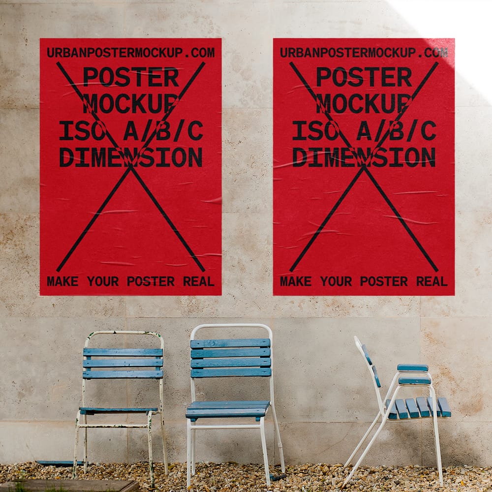 Free Realistic Urban Poster Mockup Template PSD