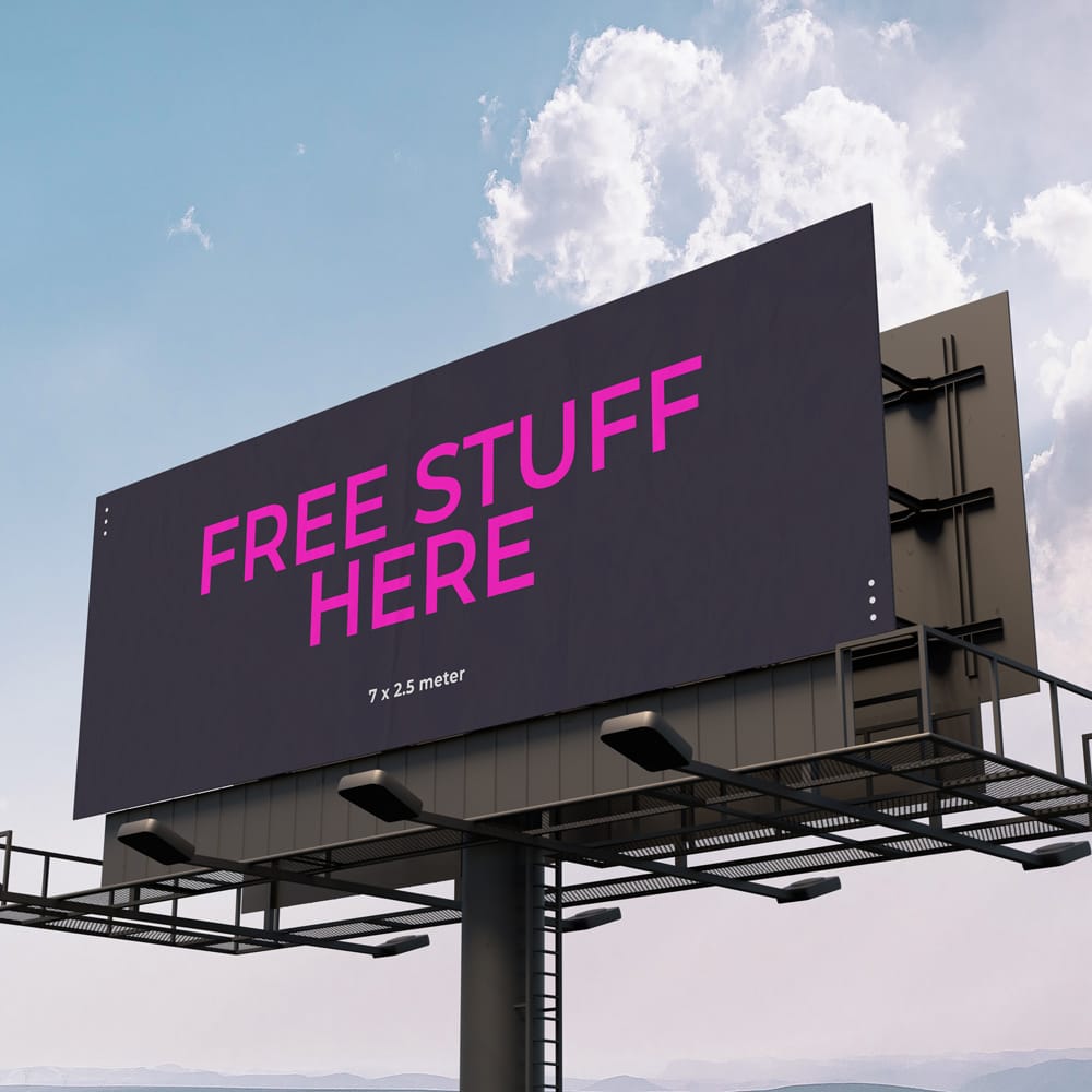 Free Roadside Billboard Mockup Set PSD