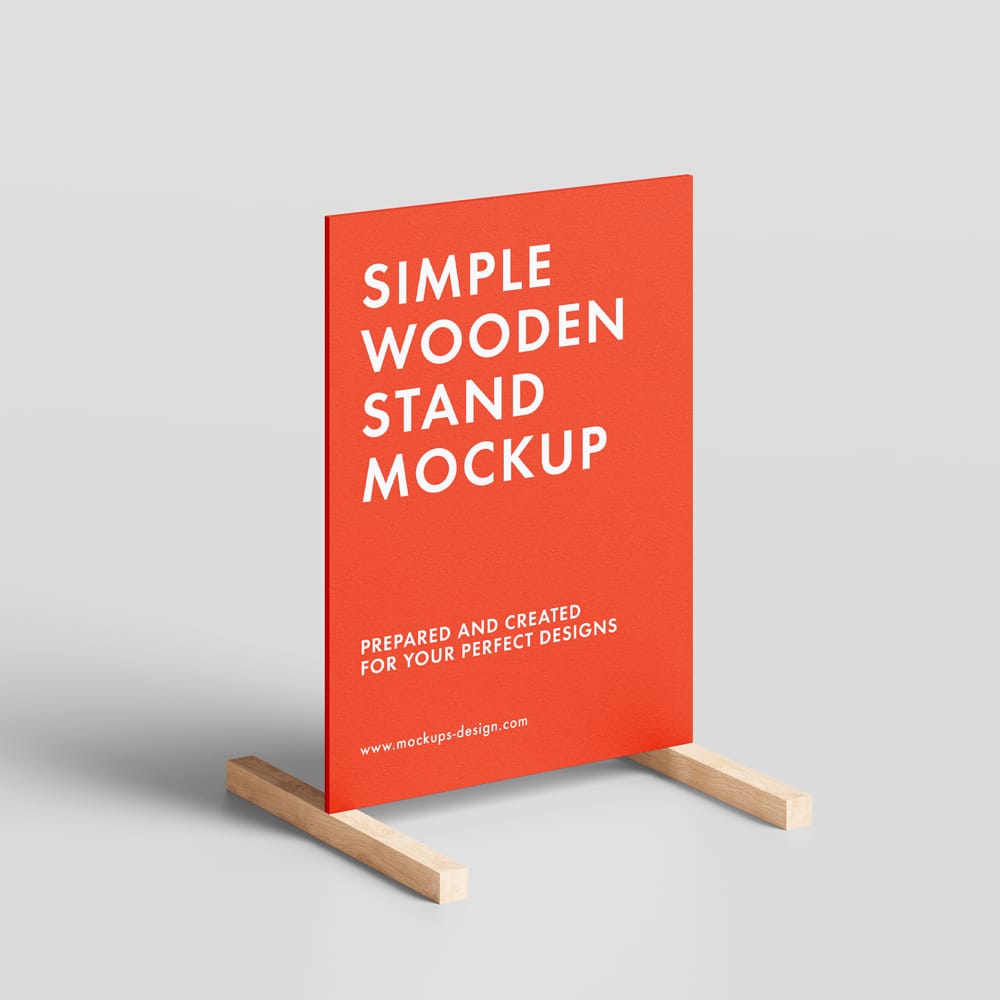 Free Simple Wood Stand Mockup PSD