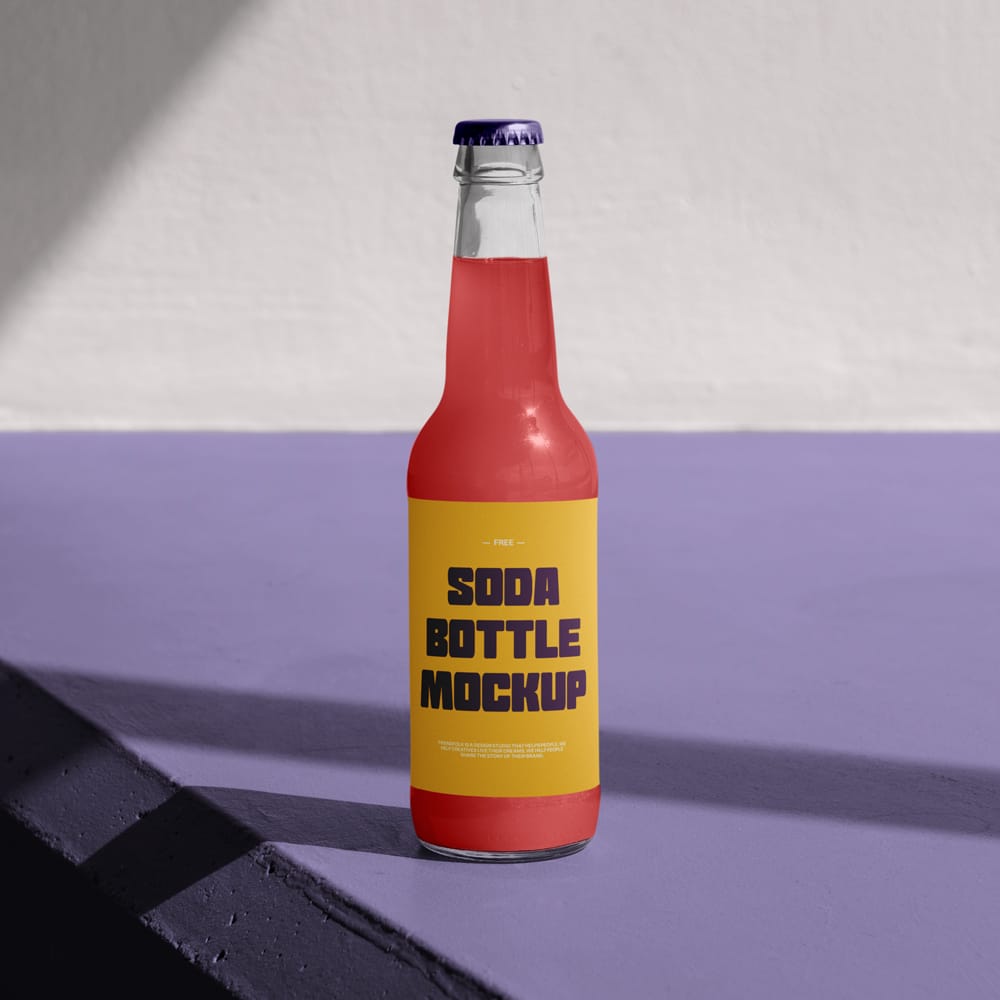 Free Soda Bottle Mockup PSD