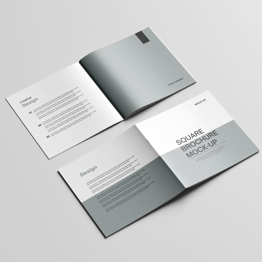 Free Square Brochure Mockup PSD