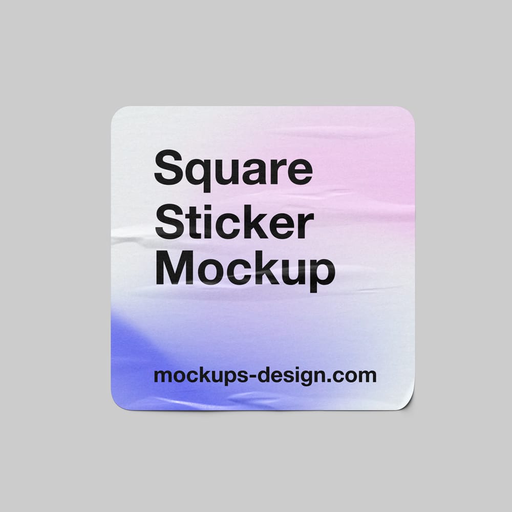 Free Square Sticker Mockups PSD