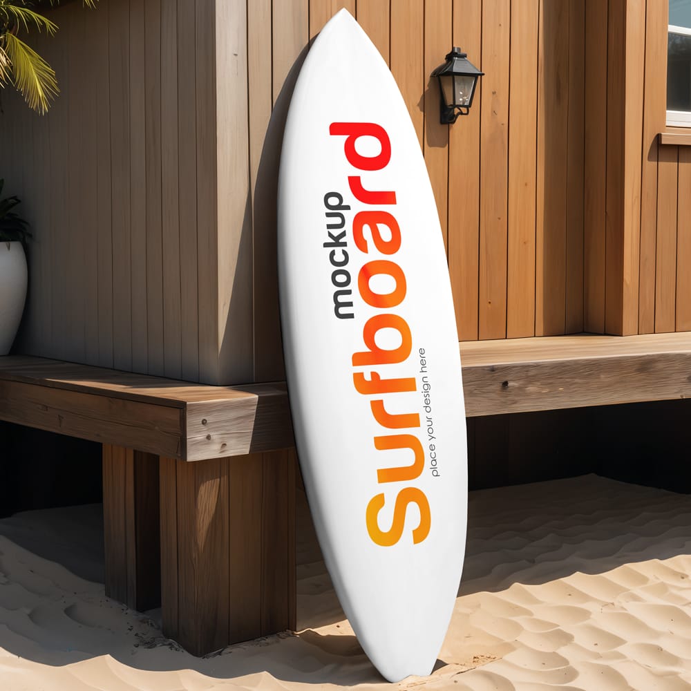 Free Surfboard Mockup Template PSD