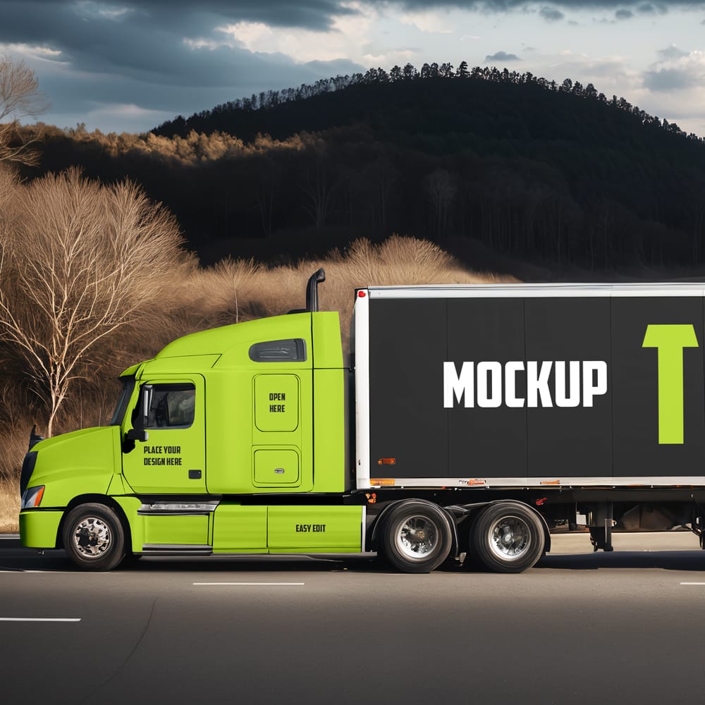 Free Truck Mockup Design PSD
