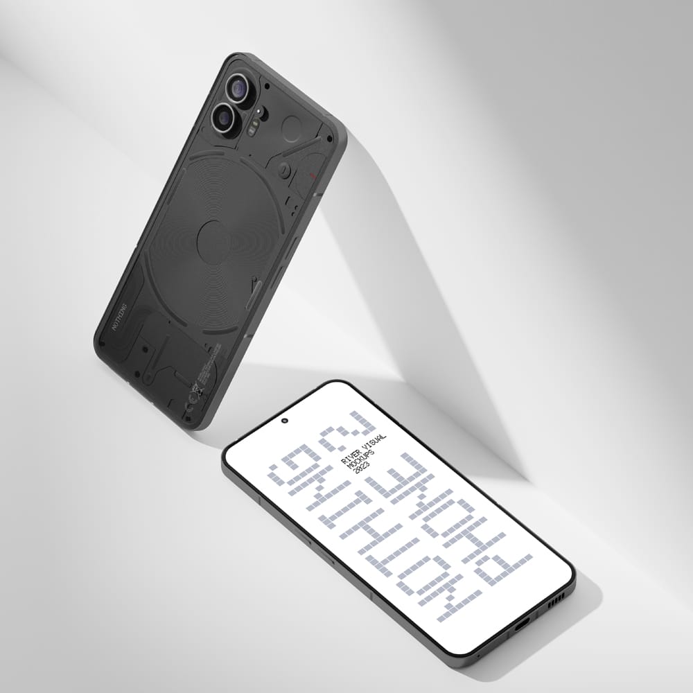 Free White Space Nothing Phone 2 Mockup PSD