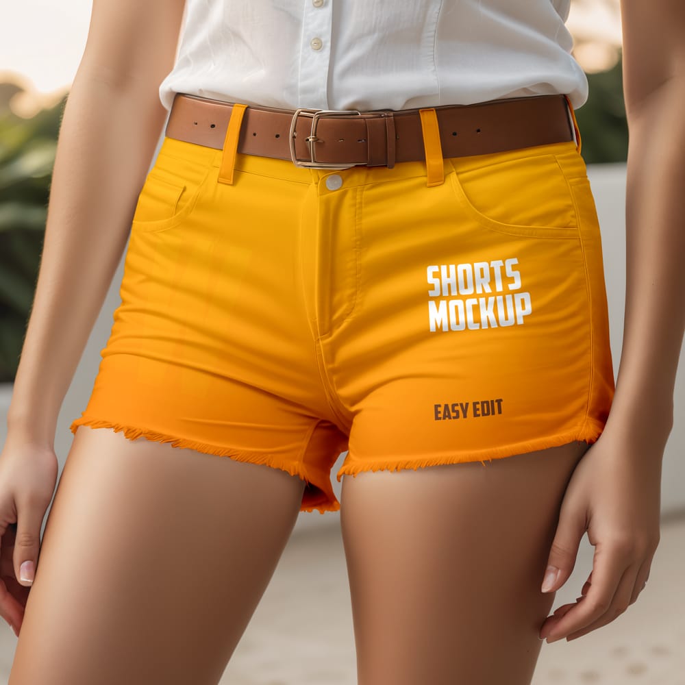 Free Women Casual Shorts Mockup PSD