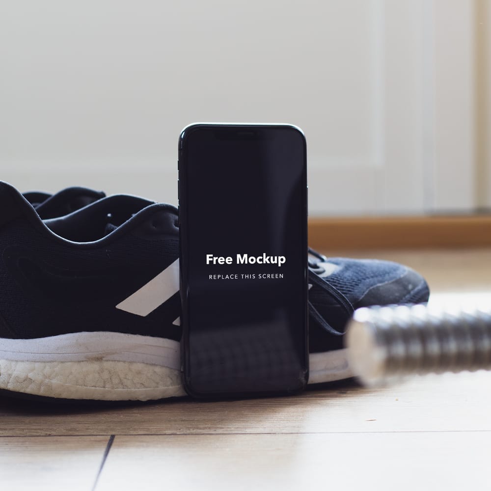 Free Workout iPhone Mockup PSD