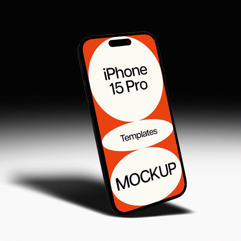 Free iPhone 15 Pro Dark Photography Mockup PSD