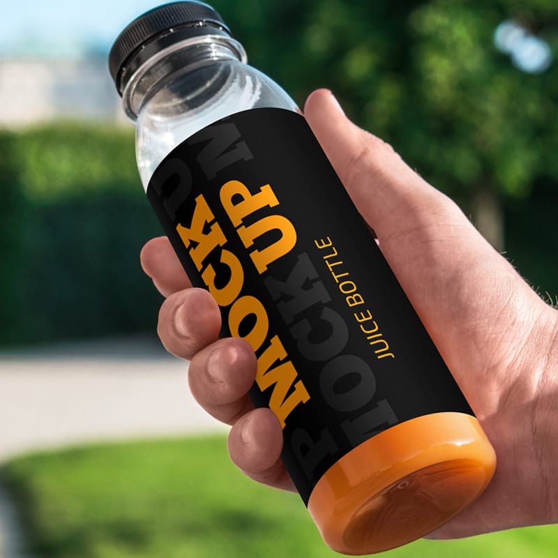 Fresh and Healthy Fruit Juice in Bottle Mockup PSD