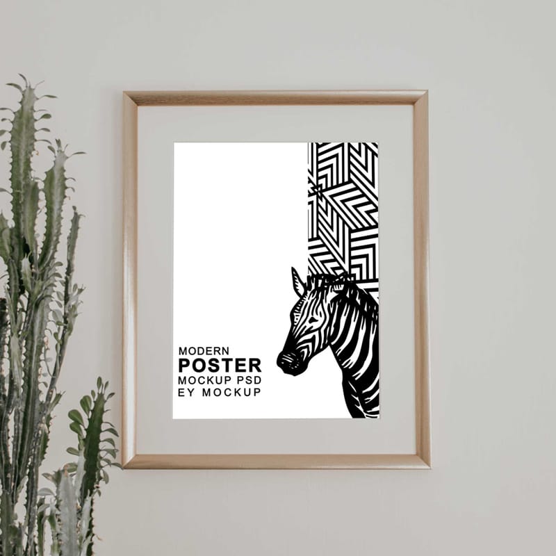 Gold Rustic Frame Mockup PSD