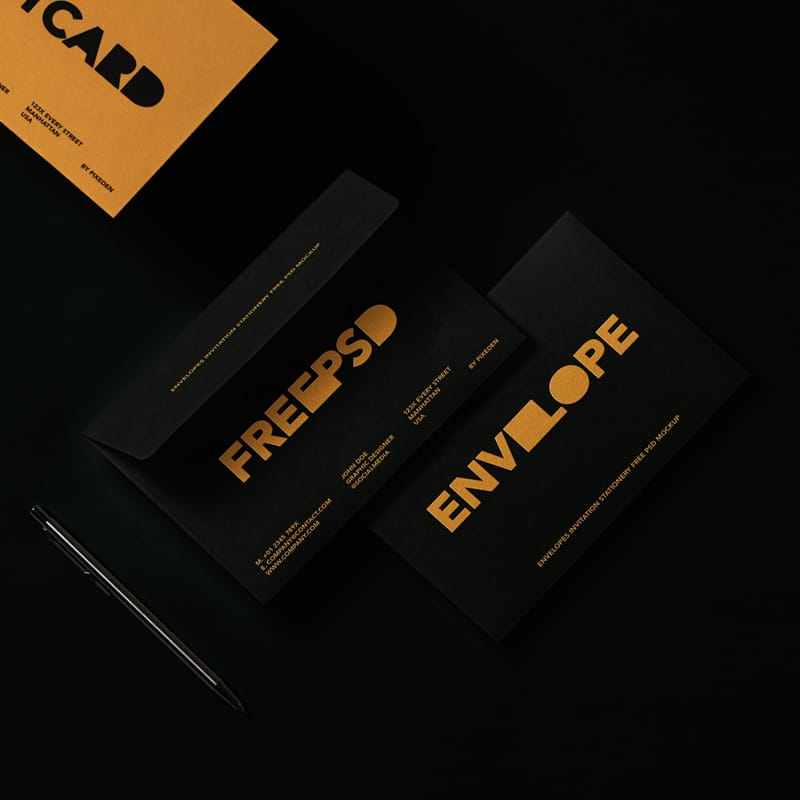 Invitation Stationery Envelope Mockup PSD