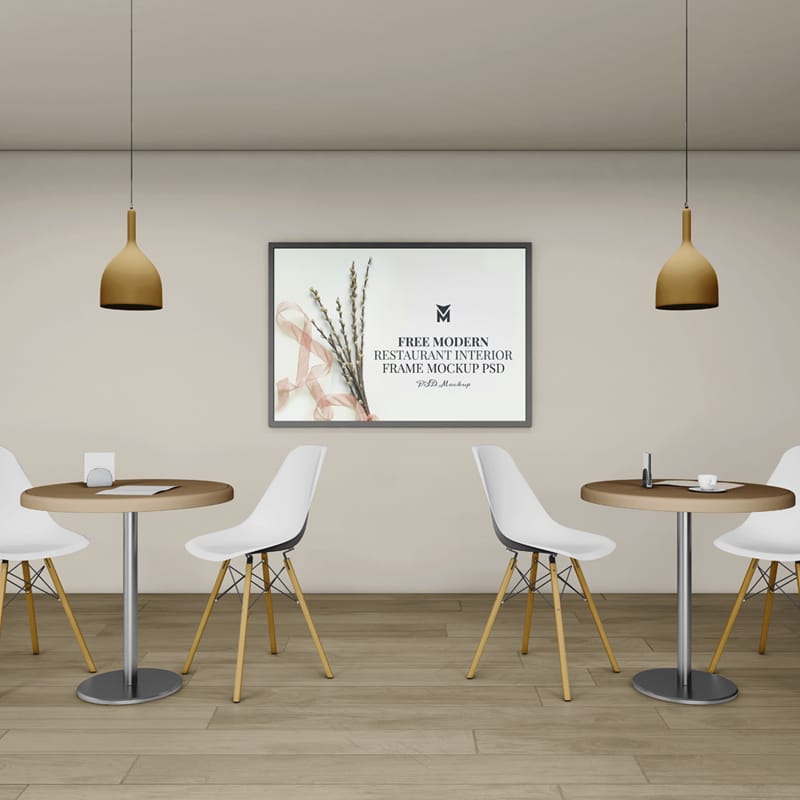 Modern Restaurant Interior Frame Mockups PSD