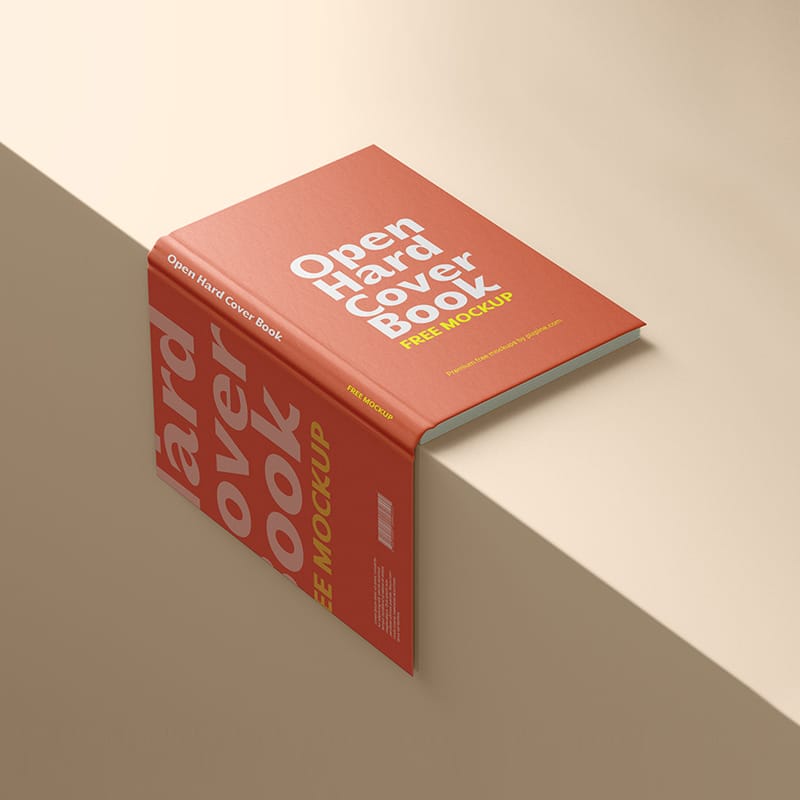 Open Hardcover Book Mockup PSD