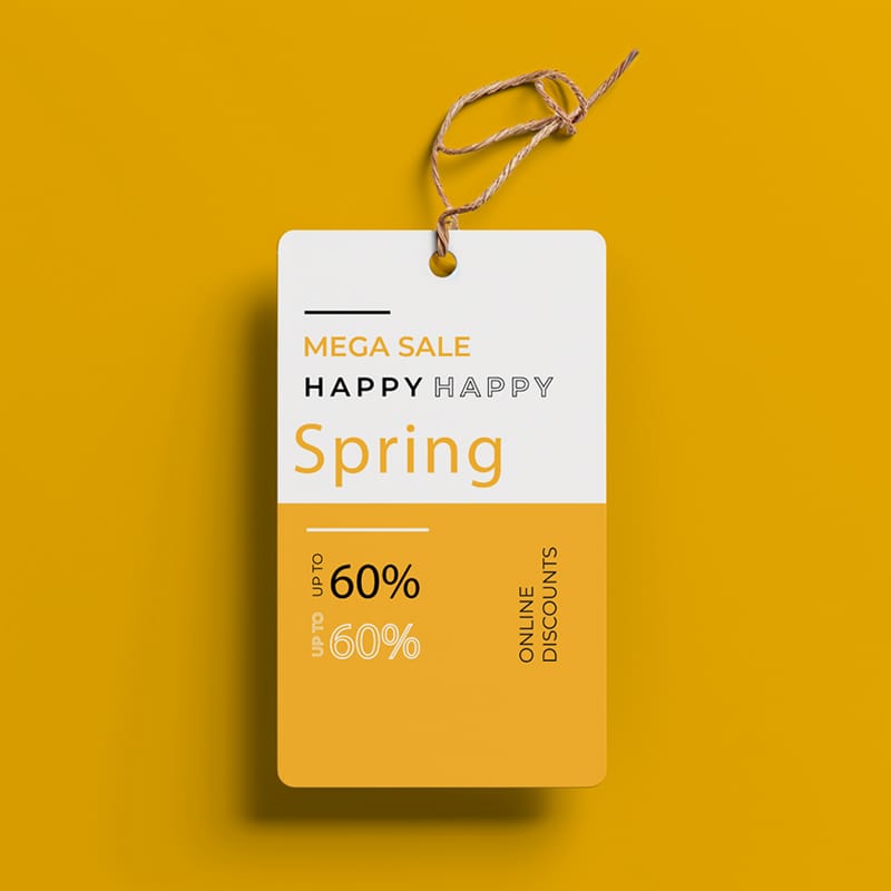 Paper Tag Mockup Template PSD