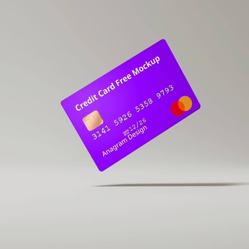 Photorealistic Credit Card Mockup PSD