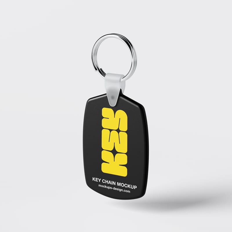 Plastic Key Chain Mockup PSD