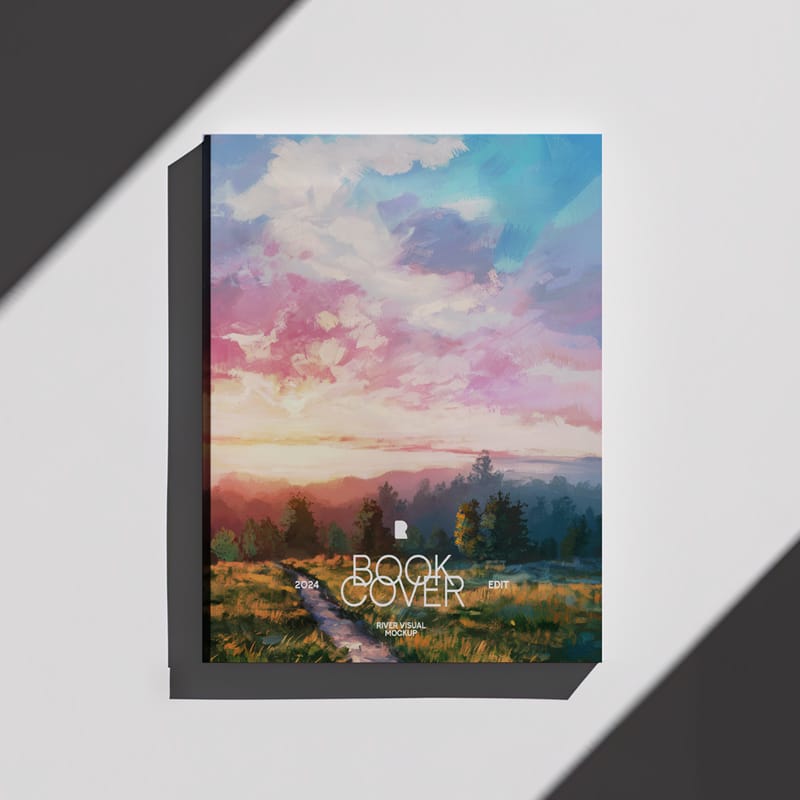 Realistic Book Cover Mockup PSD