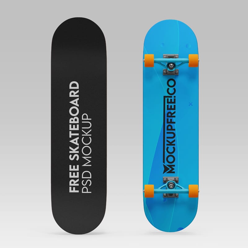 Realistic Skateboard Mockup PSD