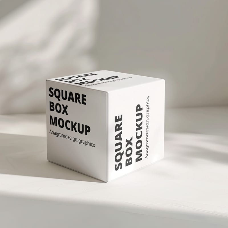 Realistic Square Box Mockup PSD