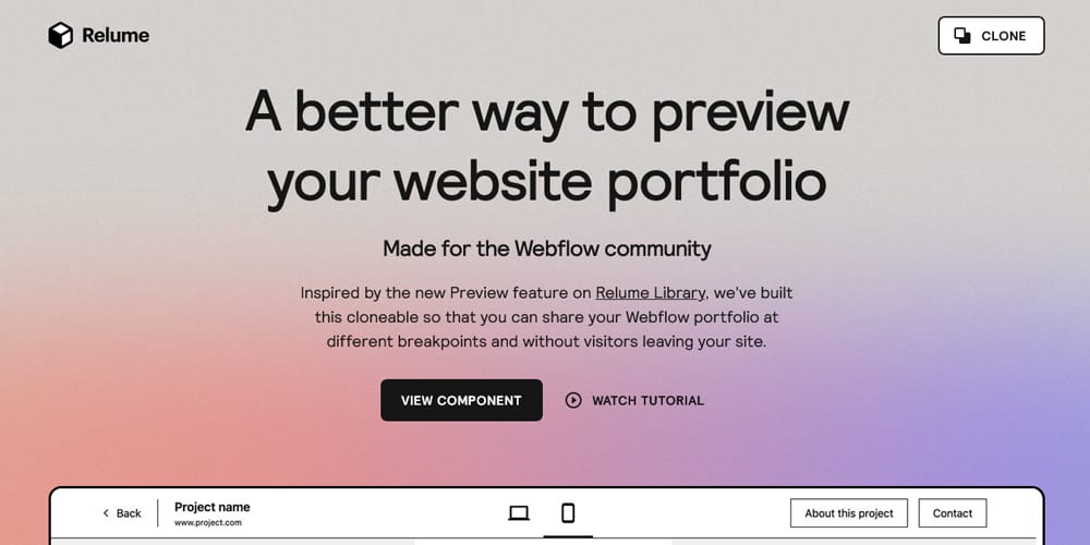 Relume Portfolio Webflow Template