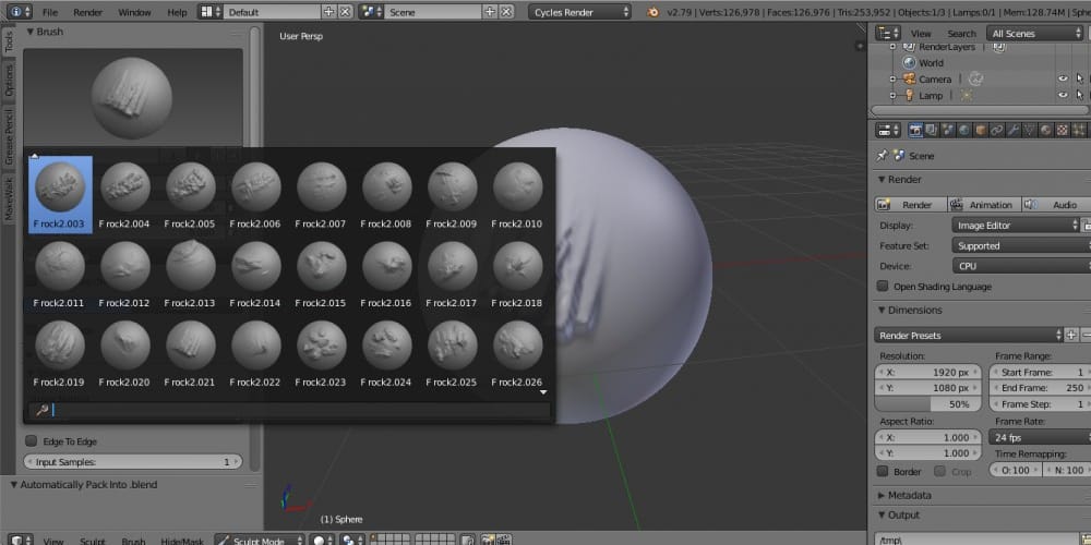 Rock Sculpt Brushes for Blender