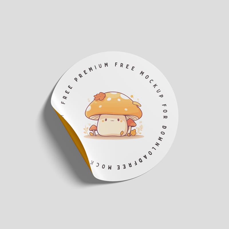 Round Sticker Mockup Template PSD