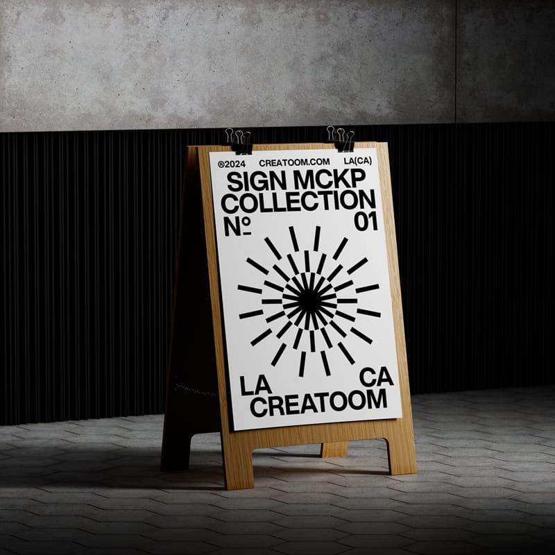 Sidewalk Sign Sandwich Board Mockup PSD