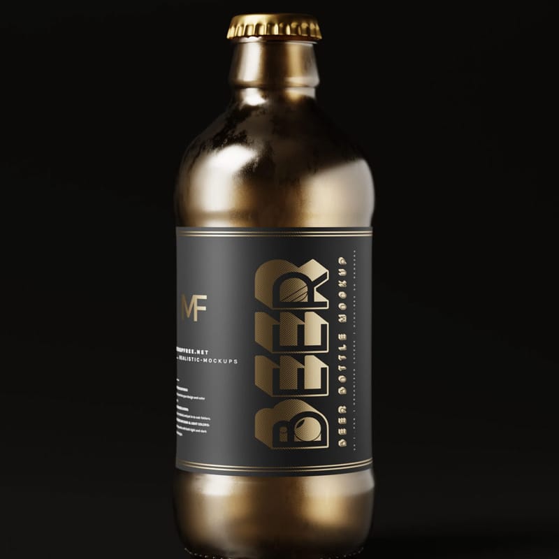 Steinie Style Beer Bottle Mockup PSD
