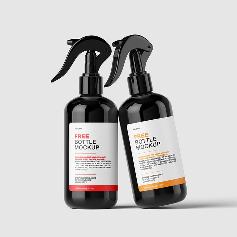 Trigger Spray Bottle Mockup PSD