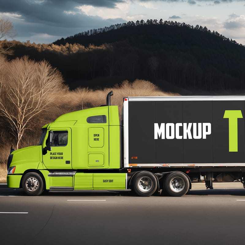 Truck Mockup Design PSD