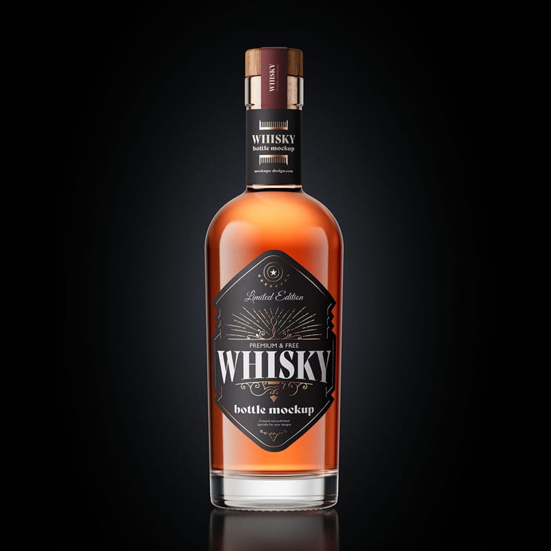 Whisky Bottle Mockup PSD