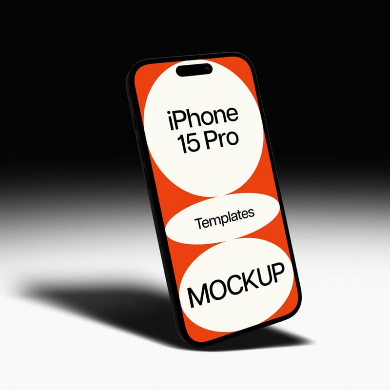 iPhone 15 Pro Dark Photography Mockup PSD